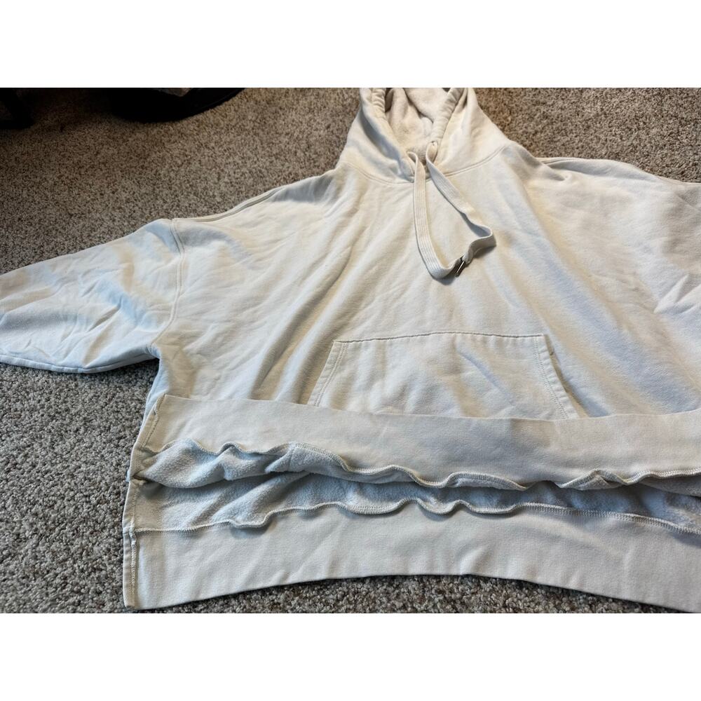 American Eagle Women's Seriously Huggable Oversized Cream Fleece Hoodie Size L - Picture 9 of 12